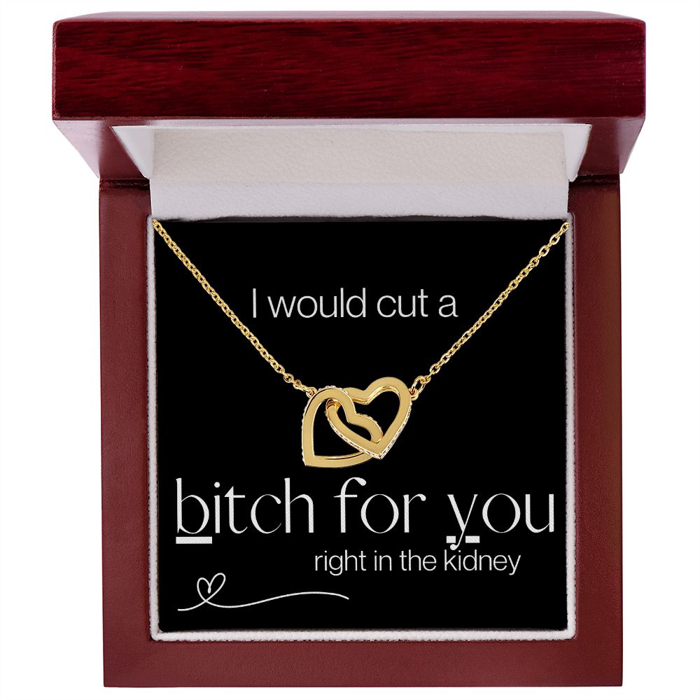 I Would Cut - Interlocking Hearts Necklace - Black Gift For Mom, necklace For Wife, Gift For Mother's Day