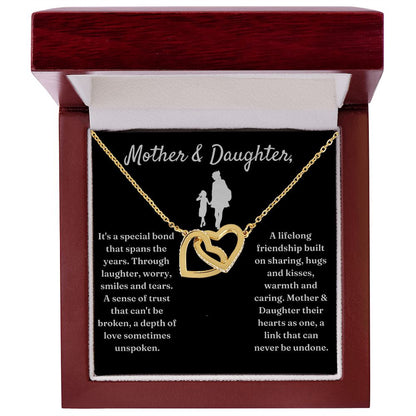 Special Bond That Spans The Years - Interlocking Hearts Necklace For Daughter