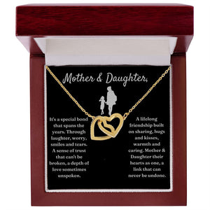 Special Bond That Spans The Years - Interlocking Hearts Necklace For Daughter