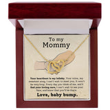 To My Mommy - Your Heartbeat Is My Lullaby Interlocking Hearts Necklace