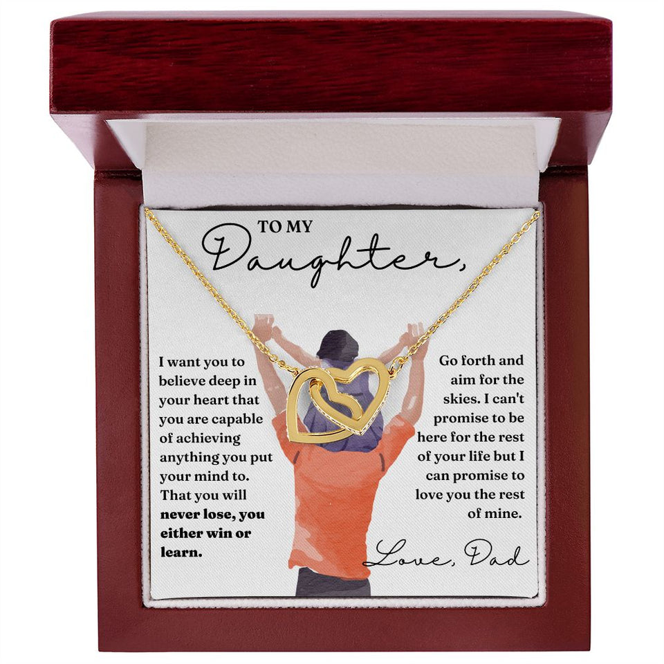 Aim For The Skies - Interlocking Hearts Necklace For Daughter
