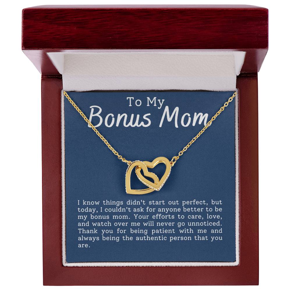 Bonus Mom Interlocking Hearts Necklace