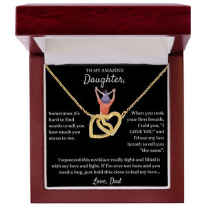How Much You Mean To Me - Interlocking Hearts Necklace For Daughter