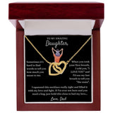 How Much You Mean To Me - Interlocking Hearts Necklace For Daughter