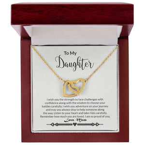 Daughter Strength Interlocking Hearts Necklace