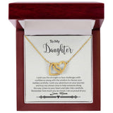 Daughter Strength Interlocking Hearts Necklace