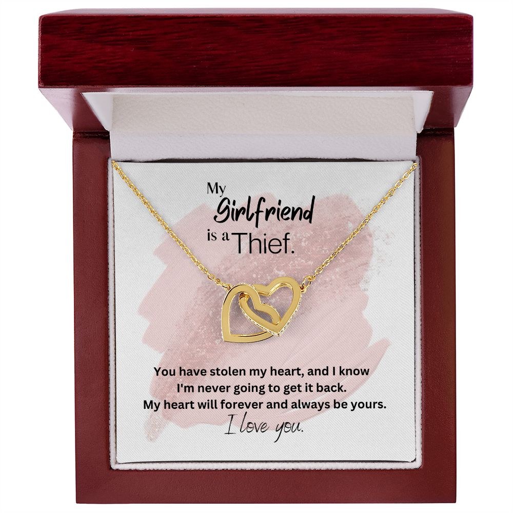 To My Girlfriend Interlocking Hearts Pendant Necklace Gift For Mom, necklace For Wife, Gift For Mother's Day