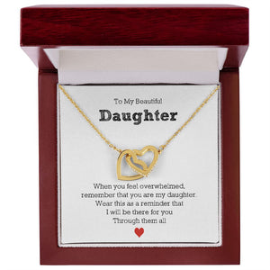 To My Beautiful Daughter - Interlocking Hearts Necklace For Daughter