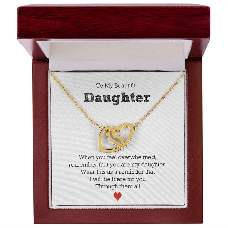 To My Beautiful Daughter - Interlocking Hearts Necklace For Daughter