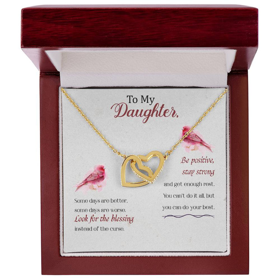 Daughter Some Days Are Better Interlocking Hearts Necklace
