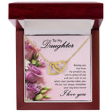 Daughter Proud Interlocking Hearts Necklace