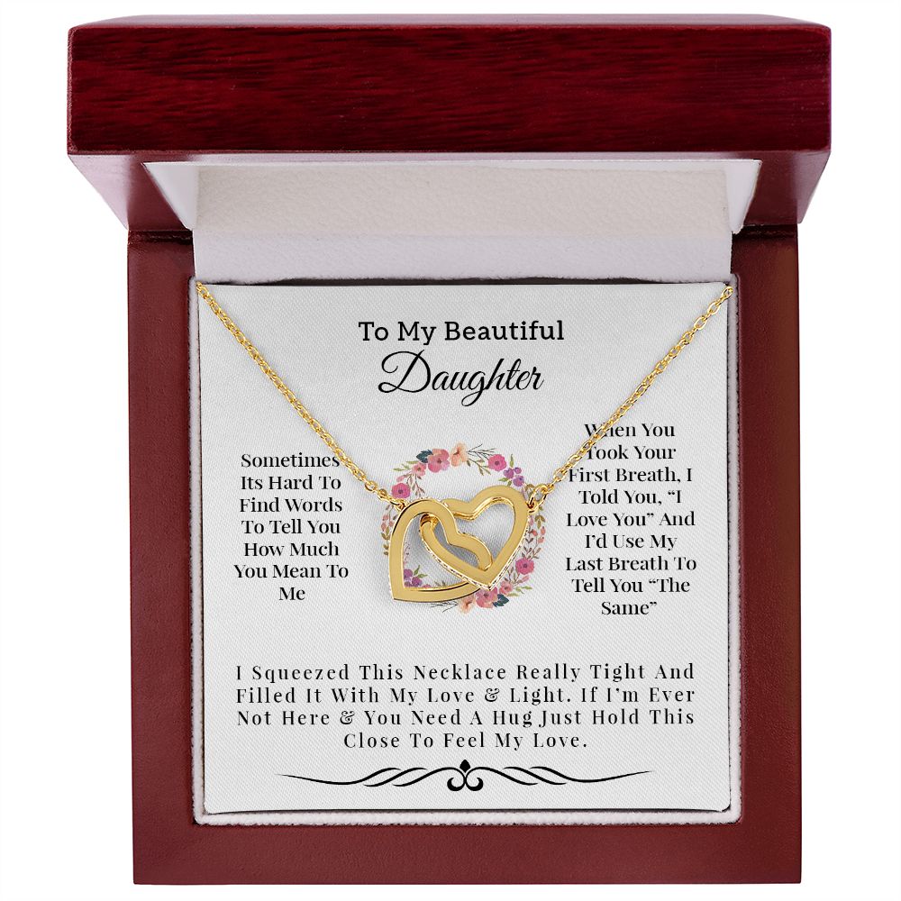 My Beautiful Daughter | Love & Light - Interlocking Hearts Necklace Gift For Mom, necklace For Wife, Gift For Mother's Day