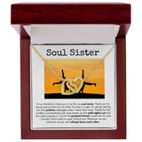 Soul Sister - Interlocking Hearts  Necklace - White Card/Cartwheel Gift For Mom, necklace For Wife, Gift For Mother's Day