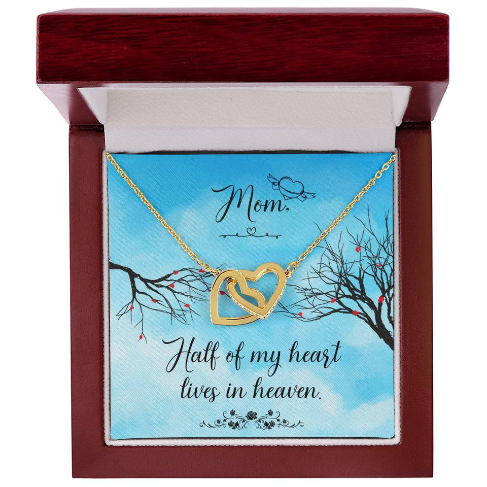 Mom In Heaven Interlocking Hearts Necklace
