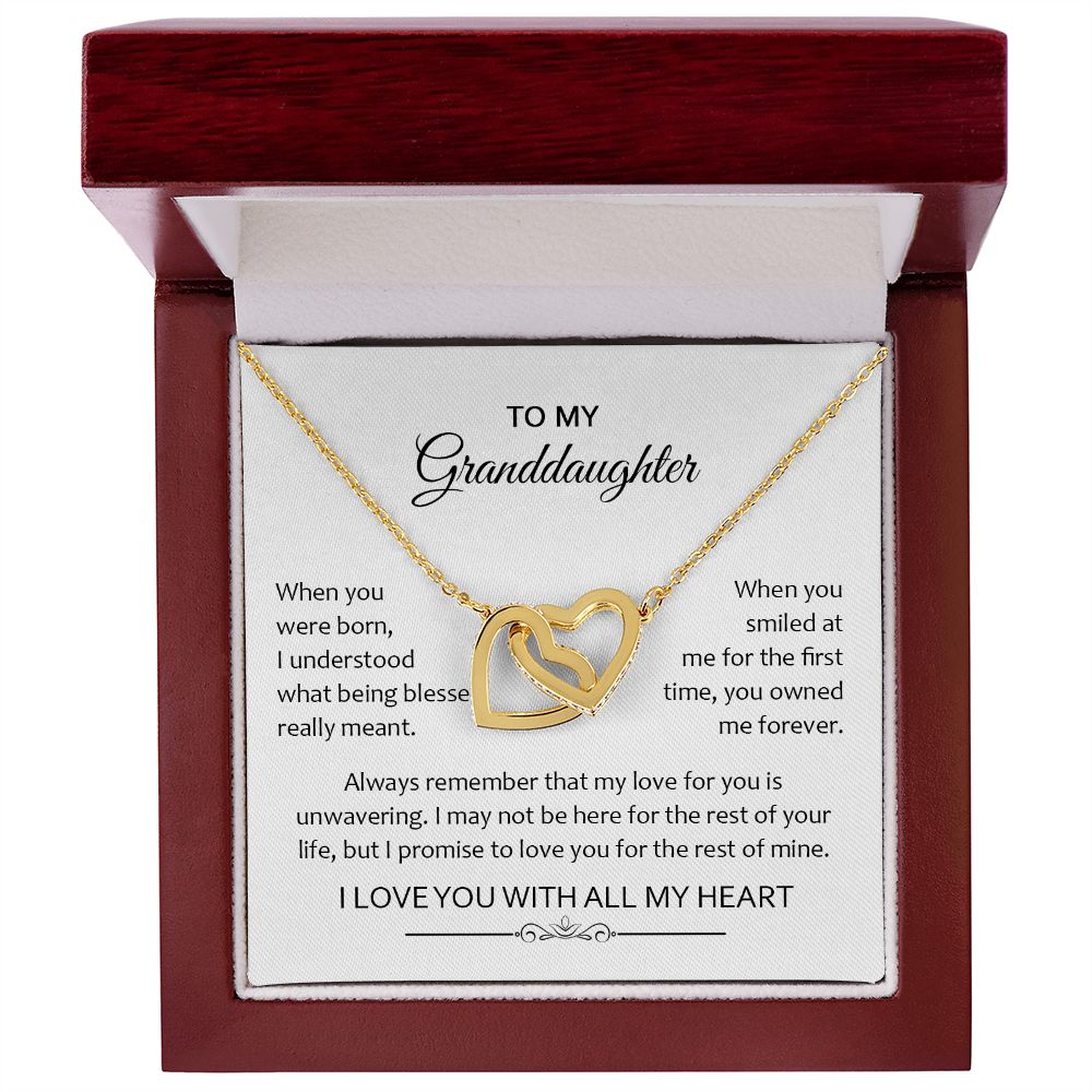 Granddaughter Always Remember That My Love | Best Gift For Her | Interlocking Hearts necklace