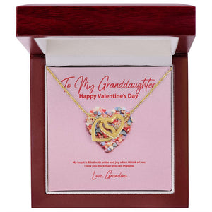 To My Granddaughter from Grandma Valentine's Day Interlocking Hearts Necklace