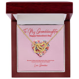 To My Granddaughter from Grandma Valentine's Day Interlocking Hearts Necklace