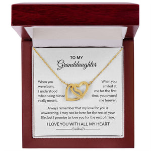 Granddaughter When You Were Born | Gift For Your Granddaughter | Interlocking Hearts necklace