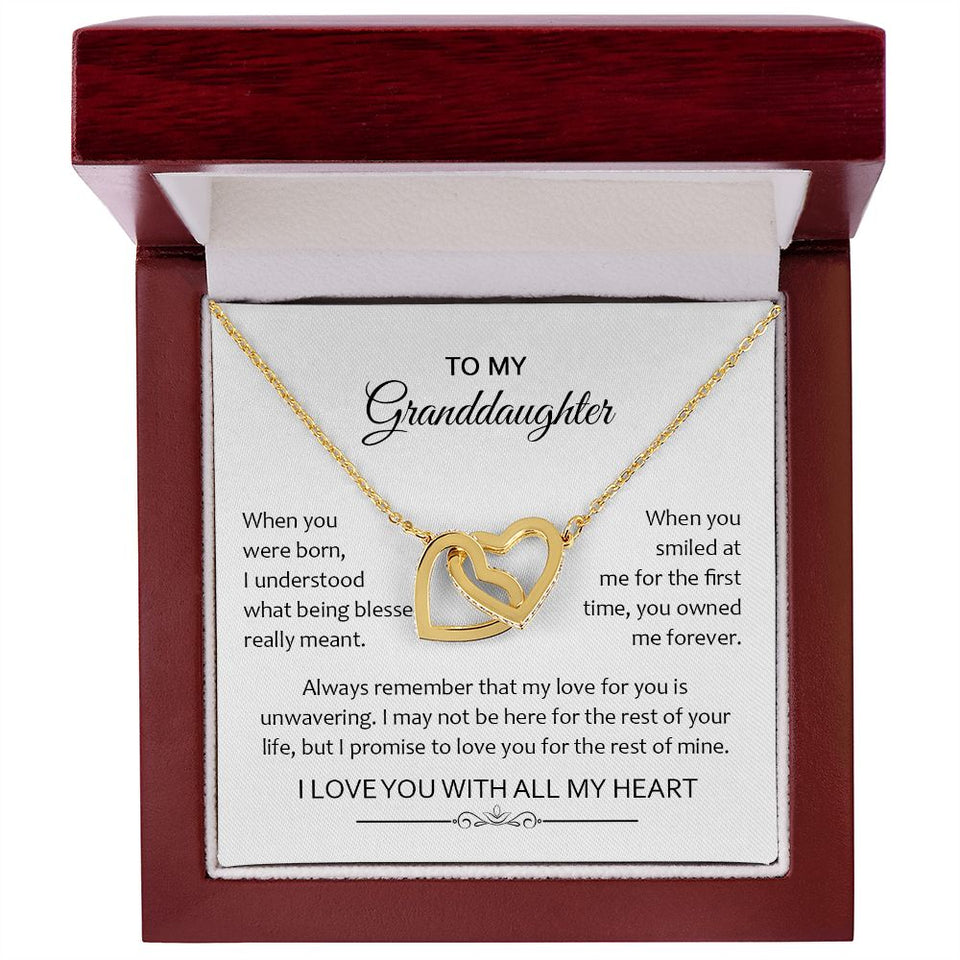 Granddaughter When You Were Born | Gift For Your Granddaughter | Interlocking Hearts necklace