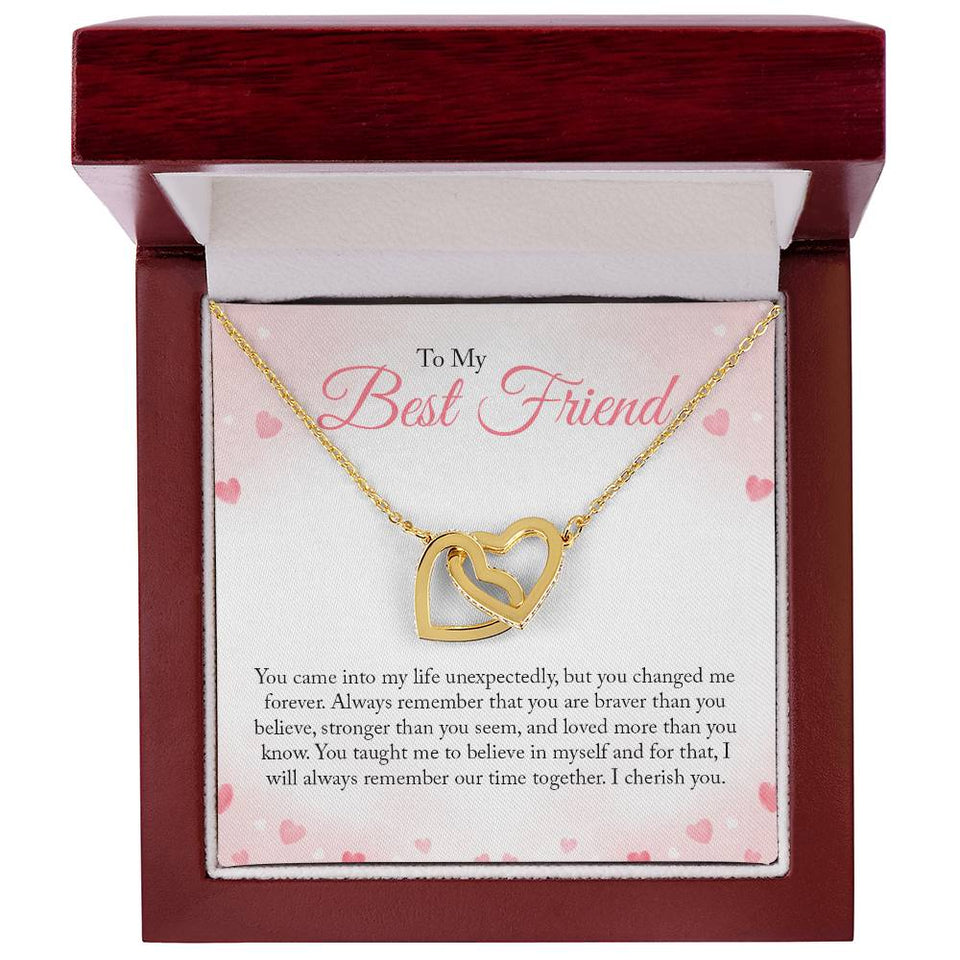 To my Bestie  Interlocking Hearts Necklace