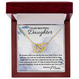 You'll Never Outgrow My Heart - Interlocking Hearts Necklace For Daughter