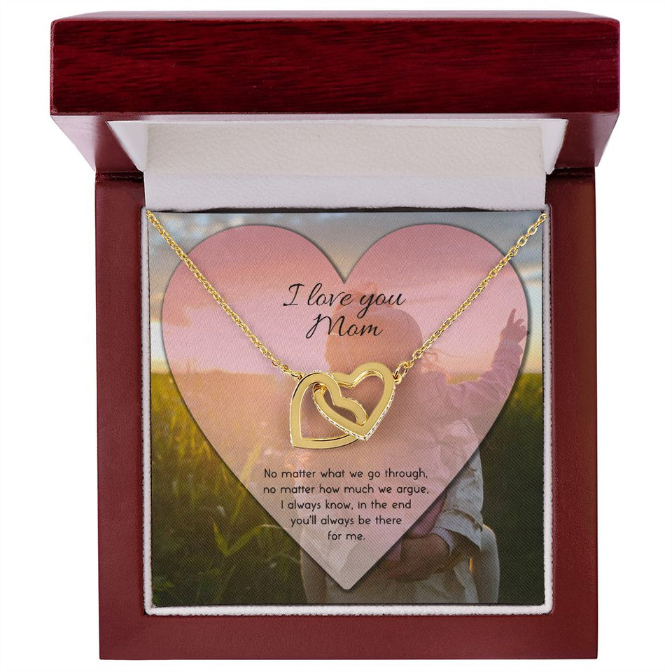 To Mom No Matter What Interlocking Hearts Necklace