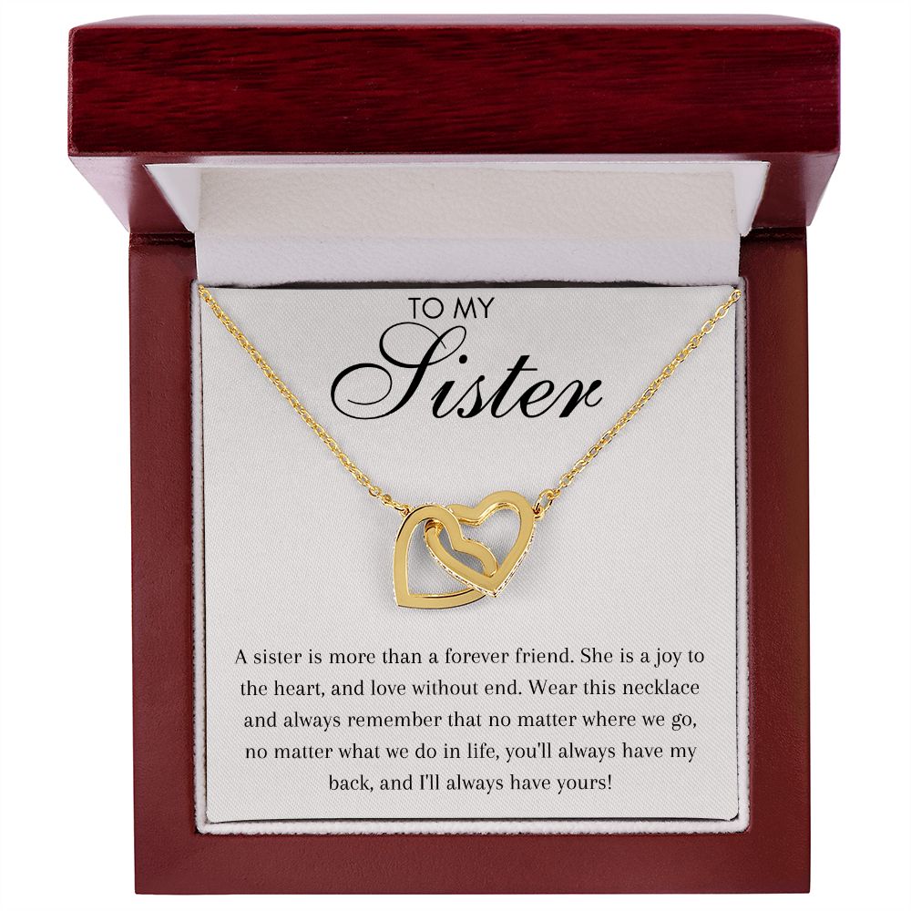 To My Sister - Interlocking Hearts Necklace - Love Without End Gift For Mom, necklace For Wife, Gift For Mother's Day