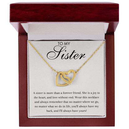 To My Sister - Interlocking Hearts Necklace - Love Without End Gift For Mom, necklace For Wife, Gift For Mother's Day