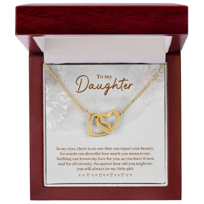 Daughter in My Eyes Interlocking Hearts Necklace