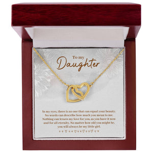 Daughter in My Eyes Interlocking Hearts Necklace