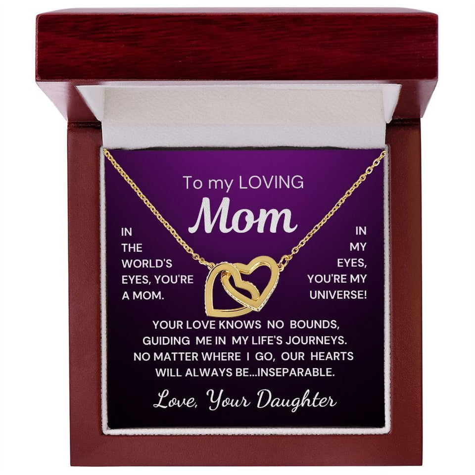 Gift for Mom from Daughter Inseparable Hearts Interlocking Hearts Purple Version