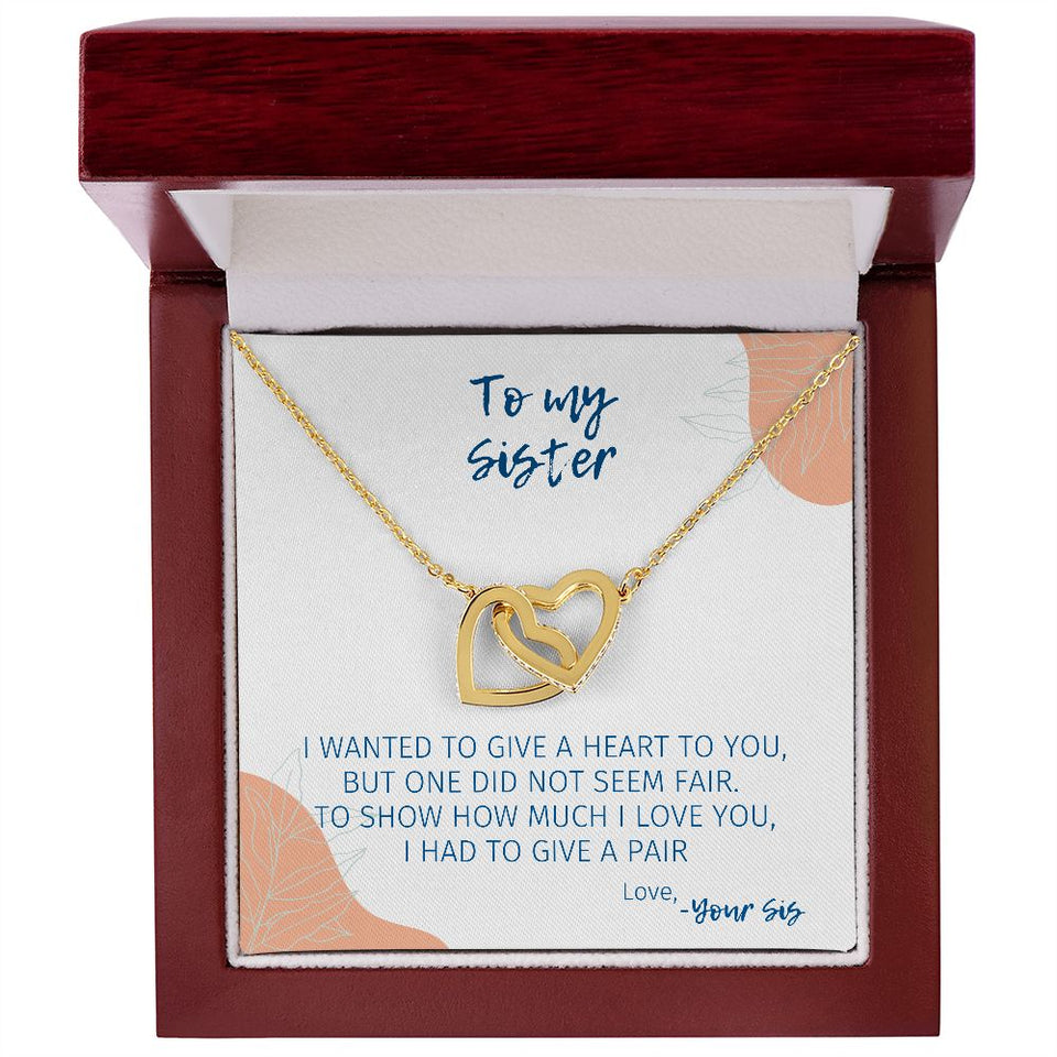 Two Hearts For You - Interlocking Hearts Necklace For Sister