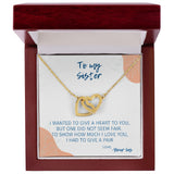 Two Hearts For You - Interlocking Hearts Necklace For Sister