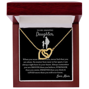 Right There In Your Heart - Interlocking Hearts Necklace For Daughter