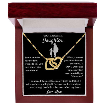 Hard To Find Words - Interlocking Hearts Necklace For Daughter