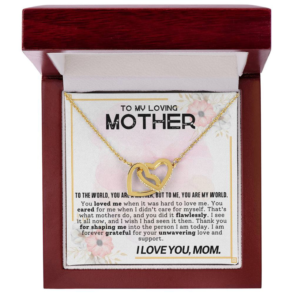 Mother My World Interlocking Hearts Necklace