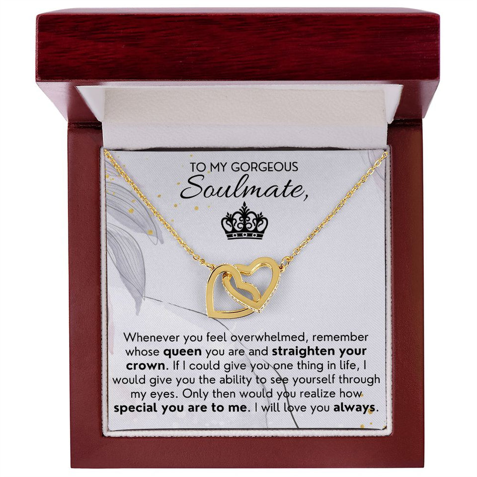 Straighten Your Crown - Interlocking Hearts Necklace For Wife