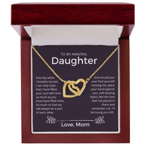 I'll Be Loving You Still - Interlocking Hearts Necklace For Daughter