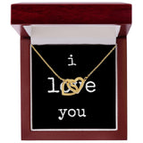 i love you - Interlocking Hearts Necklace - Black Gift For Mom, necklace For Wife, Gift For Mother's Day