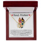 Soul Sister - Interlocking Hearts Necklace - White Card Gift For Mom, necklace For Wife, Gift For Mother's Day