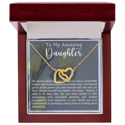 Daughter Motherhood Interlocking Hearts Necklace