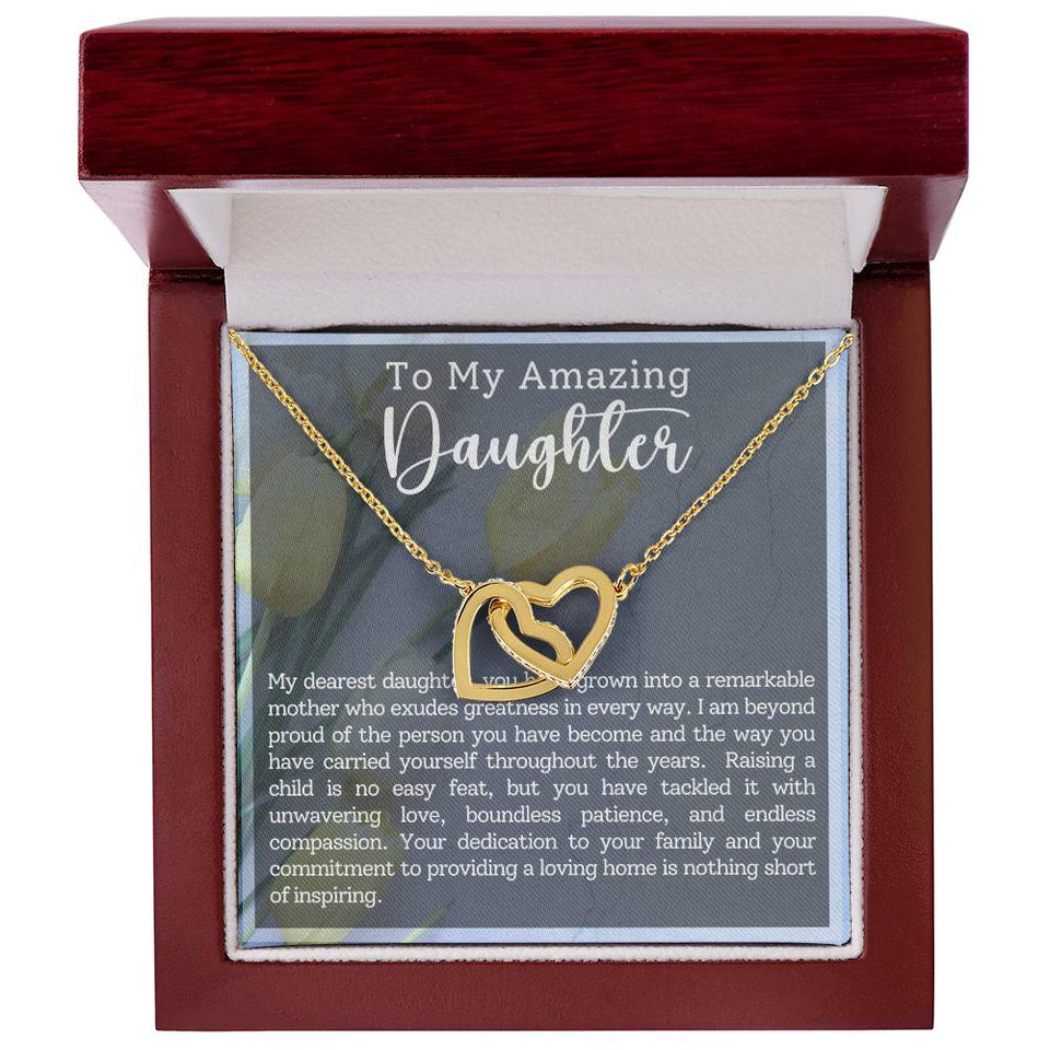 Daughter Motherhood Interlocking Hearts Necklace