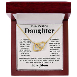 Daughter My Everything Interlocking Hearts Necklace
