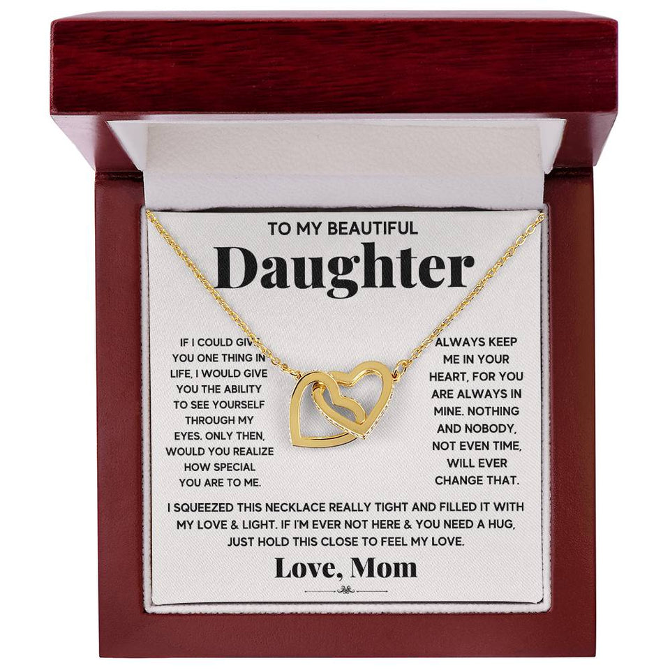 Daughter My Everything Interlocking Hearts Necklace
