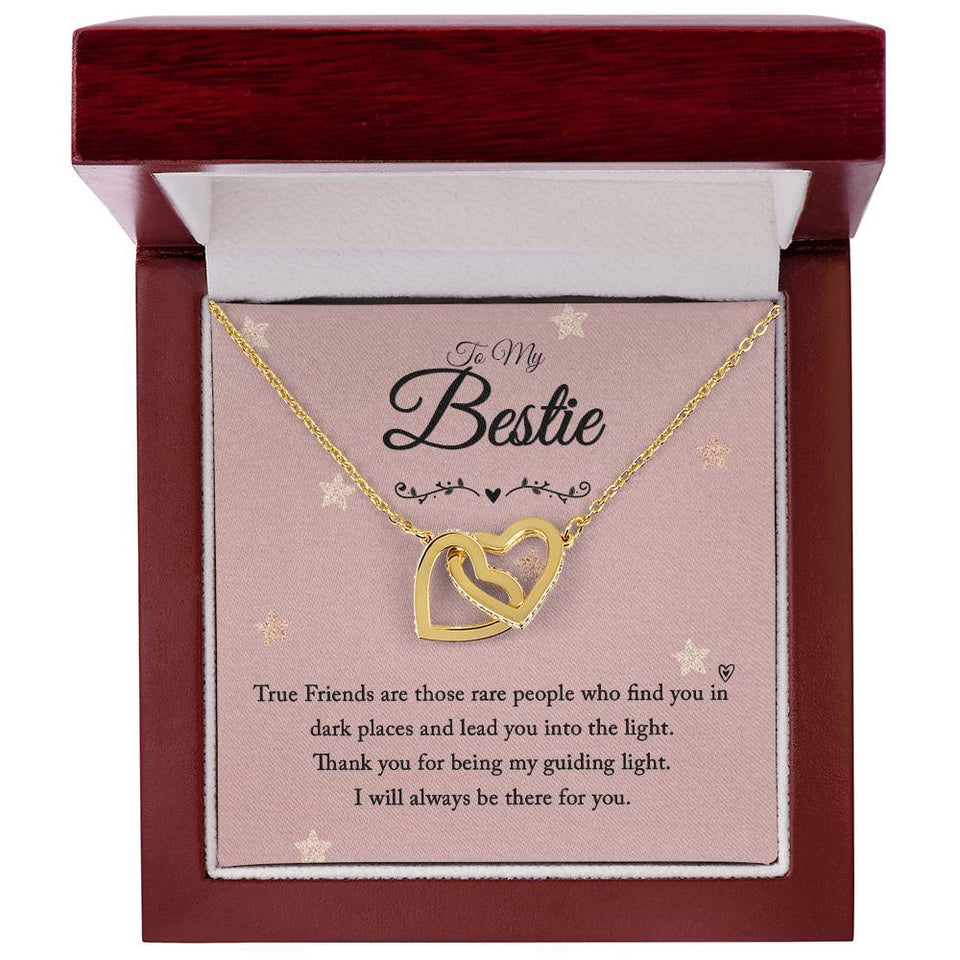 Bestie True Friends Interlocking Hearts Necklace
