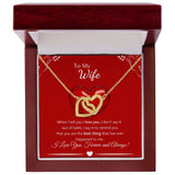 To My Wife - Interlocking Hearts Necklace - Two Doves Gift For Mom, necklace For Wife, Gift For Mother's Day