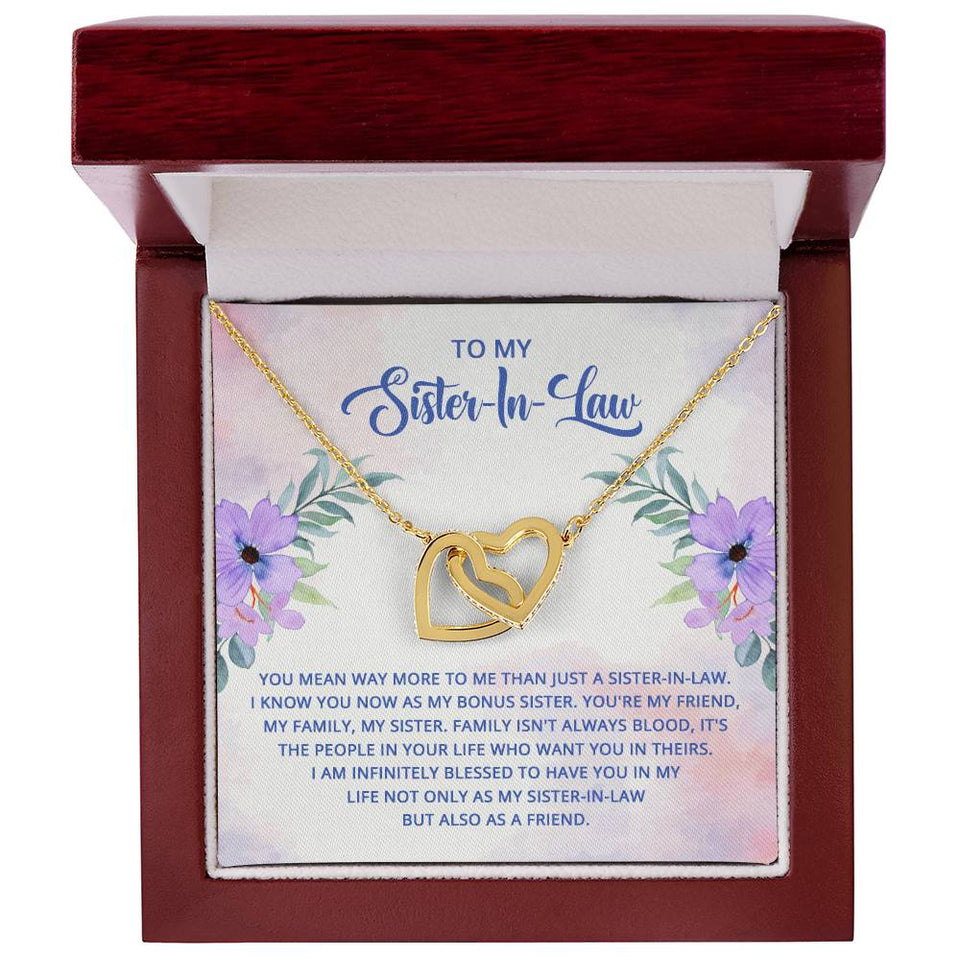 Sister in Law Interlocking Hearts Necklace