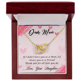 Dear Mom, Thank You Mom necklace, Interlocking Hearts Necklace
