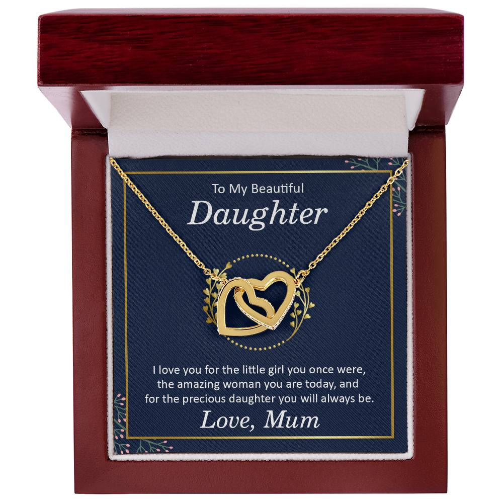 Beautiful Daughter Interlocking Hearts Necklace