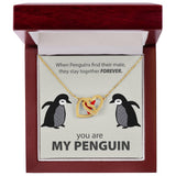 Necklace for Wife, Girlfriend - You Are My Penguin - Interlocking Hearts Necklace